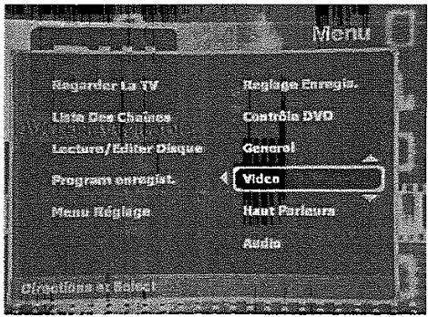 WALTHAM DVDR500 - A RÉGLAGE VIDÉO - AFFICHAGE TV - 1