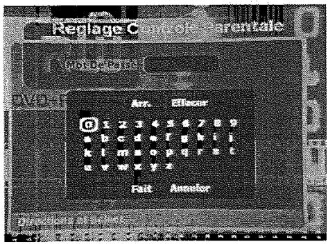 WALTHAM DVDR500 - Réglage du contrôle de l'enregistreur de DVD - Changer le mot de passe (si souhaité) - 2