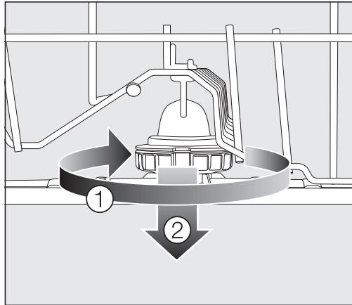 MIELE G5052SCVI - Retirer le bras de lavage supérieur et intermédiaire - 1