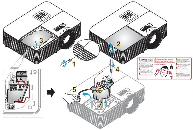 ACER X138WH - Remplacement de la lampe - 2