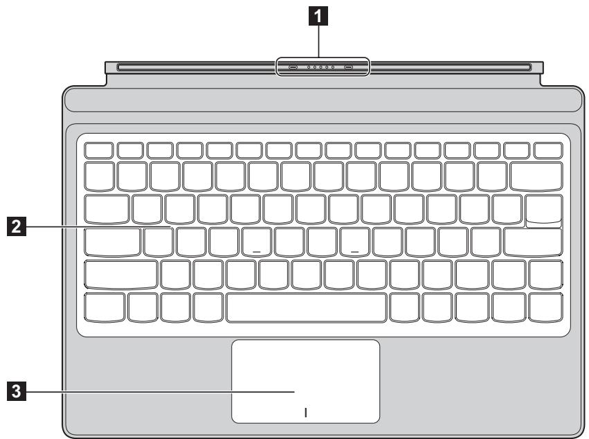 LENOVO MiiX 510-12iSH 5-128 - Vue de dessus du clavier amovible - 1