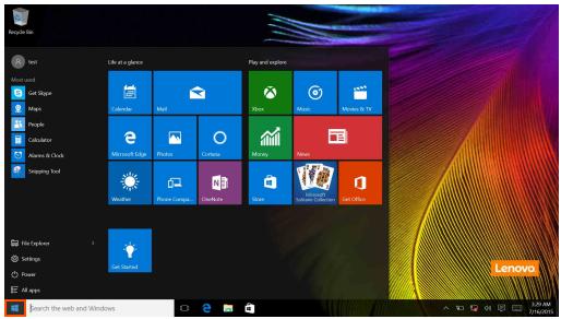 LENOVO MiiX 510-12iSH 5-128 - Retour du menu Accueil - 1