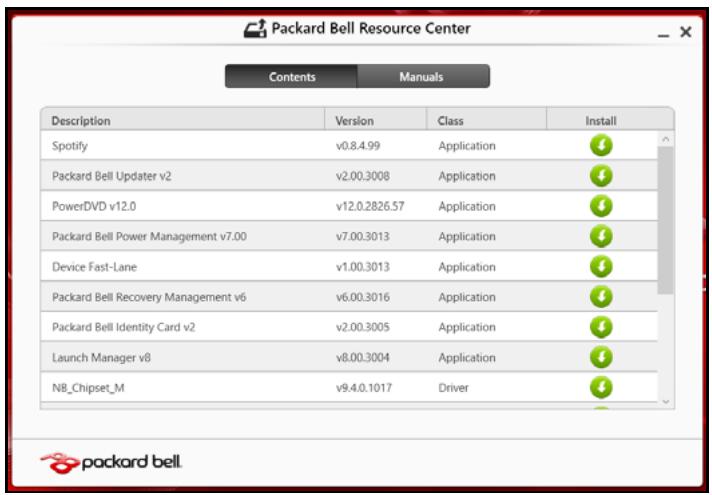 PACKARD BELL imedia S i34G1TGO7 - Réinstaller les pilotes et les applications - 4