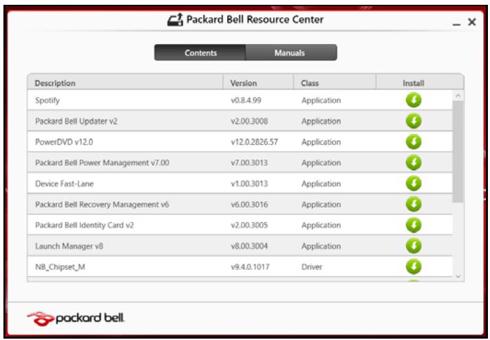 PACKARD BELL imedia S i34G1TGO7 - Réinstaller les pilotes et les applications - 2