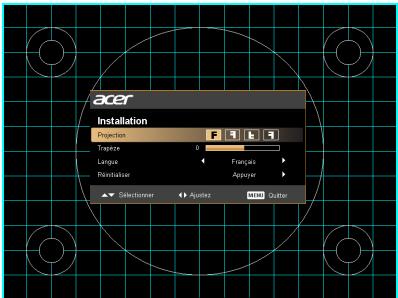 ACER X1263 - Menu d'installation - 3