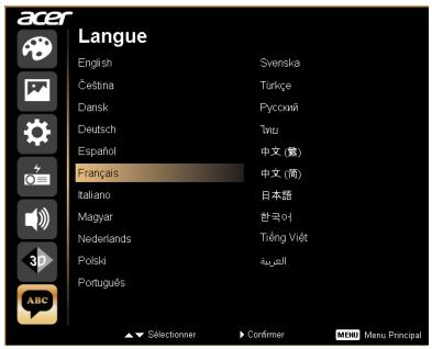 ACER X1263 - Langue - 1