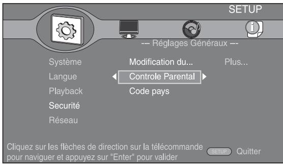 YAMAHA BD-S667 - Sélectionnez une option de menu. - 1