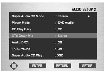 MARANTZ DV9500 - Spécifier les paramètres de remixage DTS? - 1