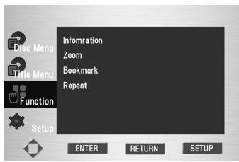 MARANTZ DV9500 - Utilisation du menu des fonctions - 1