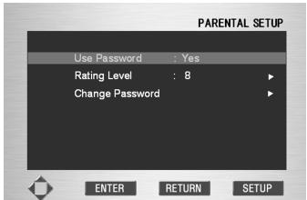 MARANTZ DV9500 - Niveau de contrôle parental (Rating Level) - 1