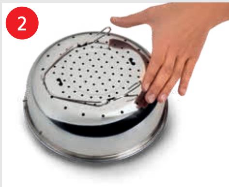 MOULINEX CE912A - Wie wird der Dampfgareinsatz eingesetzt? - 2
