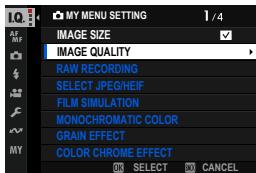 FUJIAPN HYBRIDEX-1T5 - MY MENU SETTING - 3
