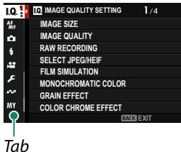 FUJIAPN HYBRIDEX-1T5 - Selecting a Menu Tab - 4