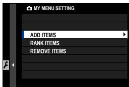 FUJIAPN HYBRIDEX-1T5 - MY MENU SETTING - 2