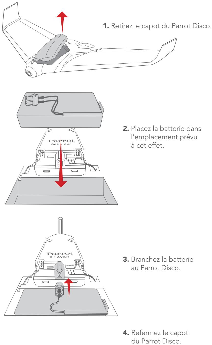 PARROT DISCO FPV - INSTALLER LA BATTERIE - 1