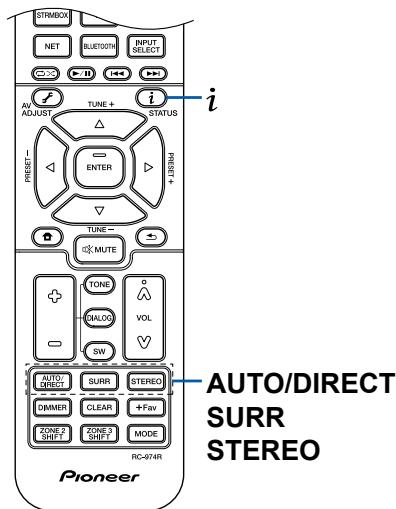 PIONEER VSX-LX504AV - Sélection d'un mode d'écoute - 1