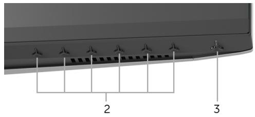 DELL AW2518H - Identification des pieces et contrôles - 2