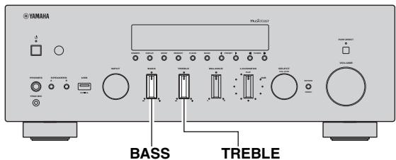 YAMAHA R-N803D - Réglage des commandes BASS et TREBLE - 1