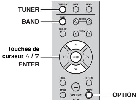 YAMAHA R-N803D - Vérifier la force du signal de chaque canal DAB - 1