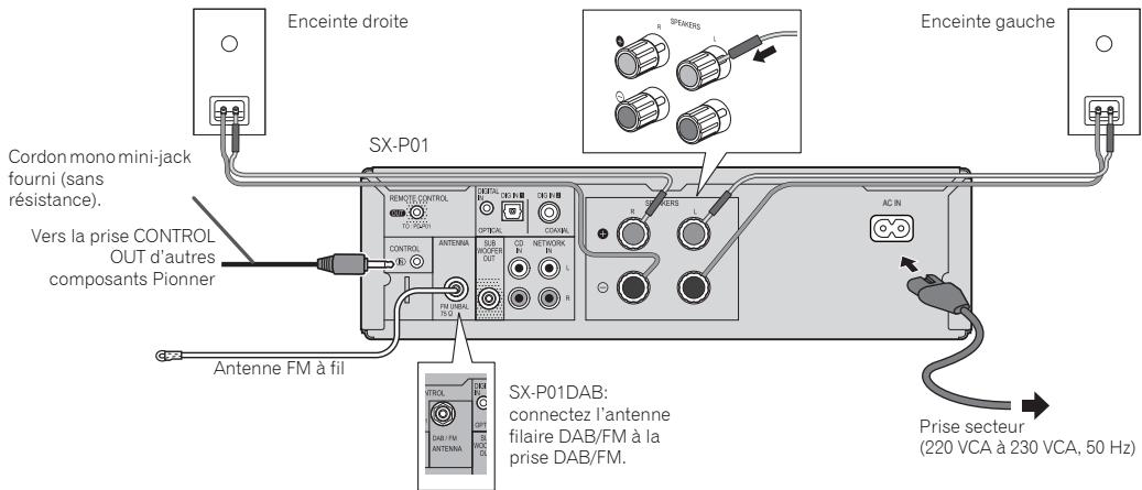 PIONEER N-P01S - Raccordement de votre équipement (xn-p02, xn-p02dab uniquement) - 1
