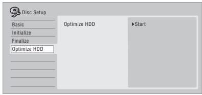 PIONEER DVR-LX60D - Selectionnez 'Optimize HDD' puis - 1