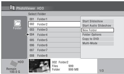 PIONEER DVR-LX60D - Creation d'un nouveau dossier - 3