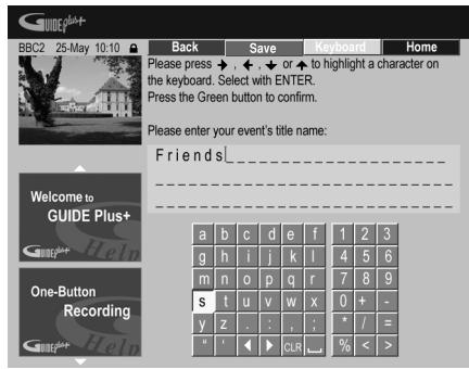 PIONEER DVR-LX60D - Tapez le nom de l'enregistrementprogrammé. - 1