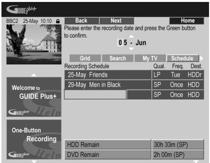 PIONEER DVR-LX60D - Appuyez sur la touche d'action VERTE (Manual). - 1