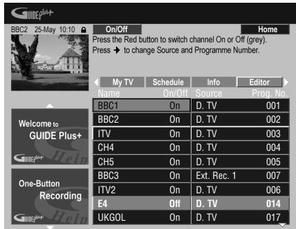 PIONEER DVR-LX60D - Mise en service, ou non, d'un canal - 1