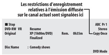 PIONEER DVR-LX60D - Affichage des informations concernant le disque dur ou le disque charge - 3