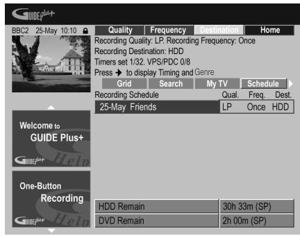 PIONEER DVR-LX60D - Appuyez sur la touche d'action ROUGE (Quality) pour modifier la qualite d'enregistrement. - 1