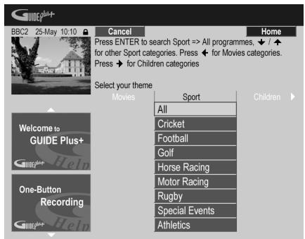 PIONEER DVR-LX60D - Pour ajouter une catégorie à vos préférences, mettez en surbrillance 'Categories' puis appuyez sur la touche d'action JAUNE. - 1