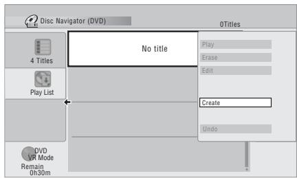 PIONEER DVR-LX60D - Sélectionnez 'Create' sur le menu des commandes. - 1