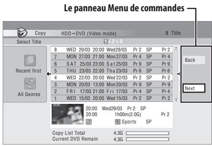 PIONEER DVR-LX60D - Appuyez sur  pour afficher le menu des commandes. - 1