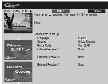 PIONEER DVR-LX60D - Modification de la configuration de GUIDE Plus+ - 2