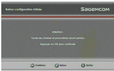 SAGEM DS 87 HD - Retour à la configuration initiale - 1