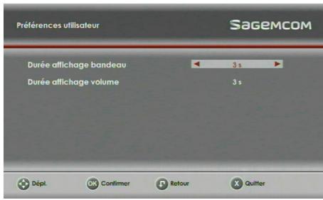 SAGEM DS 87 HD - Preférences utiliser - 1