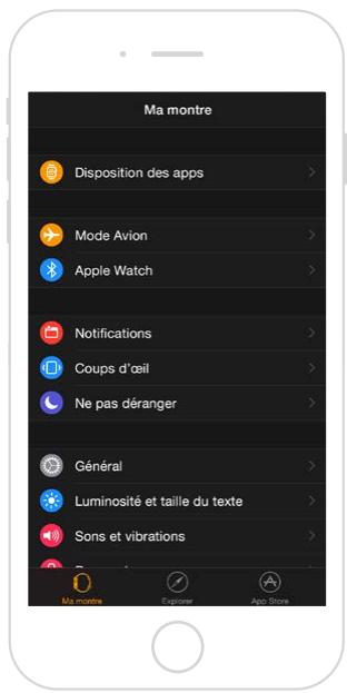 APPLE WATCH MODERNE 38 ACiER NOIRE - L'app Apple Watch sur l'iPhone - 1