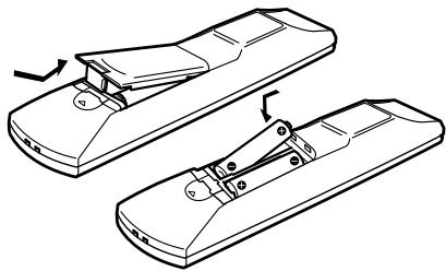 SONY RHT-G1000B - Insertion des piles dans la télécommande - 1