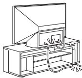 SONY RHT-G1000B - Veillez à ne pas coincer le cordon d'alimentation secteur ou le cable de raccordement entre le téléviseur et le meuble. - 1