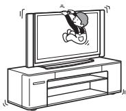 SONY RHT-G1000B - Ne vous appuyez pas contre le télévisueur et et ne vous y suspendez pas lorsque le télévisueur est installé sur le meuble. - 1