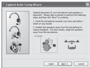 LOGITECH QuickCam Pro for Notebooks - O assistente de sintonização de AUDIO - 3