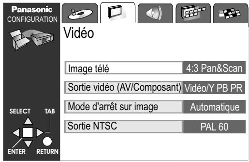 PANASONIC DVD-S35 - Modification du réglage : - 1