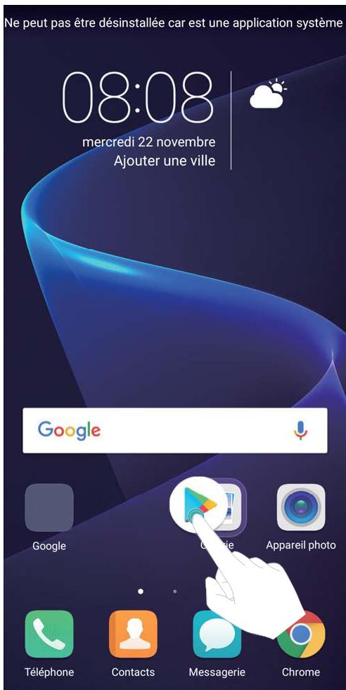 HONOR VIEW 10 BLEU - Gérer les icônes de l'écran d'accueil - 1