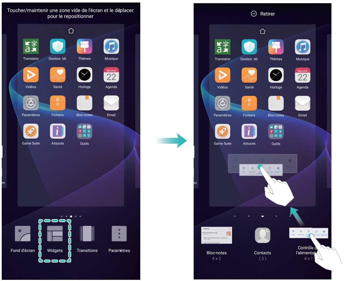 HONOR VIEW 10 BLEU - Gérer les widgets de votre écran d'accueil - 1