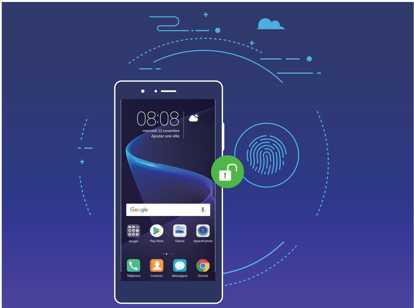 HONOR VIEW 10 BLEU - Identification via empreinte digitale : bénéficier d'une navigation plus rapide et d'une sécurité accrue - 1
