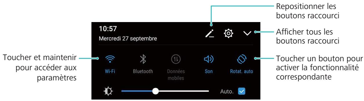 HONOR VIEW 10 BLEU - Utiliser des boutons raccourci pour activer rapidement les fonctionnalités fréquemment utilisées - 1