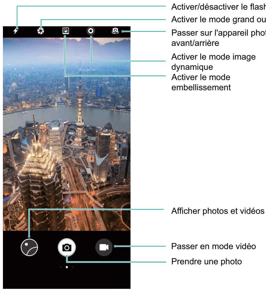 HONOR VIEW 10 BLEU - Utiliser les fonctions de base de l'appareil photo - 1