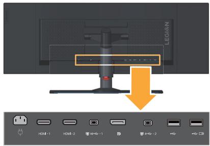 LENOVO Y44W-10 - Connexion et mise en marche de votre moniteur - 2