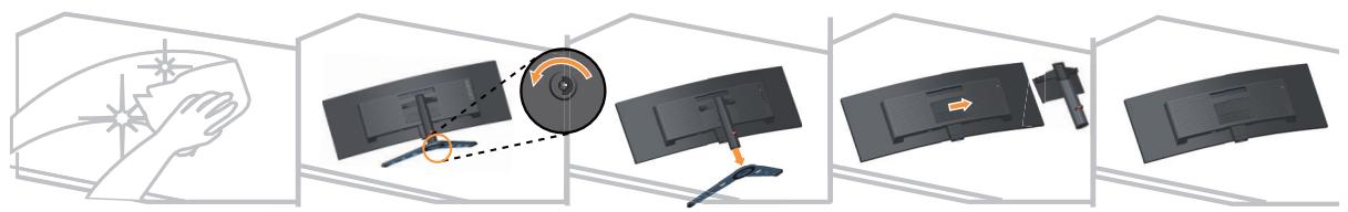 LENOVO Y44W-10 - Démonter la base et le stand du moniteur - 1